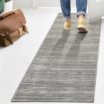 Fawning Two-tone Striped Classic Low-pile Machine-washable Area Rug